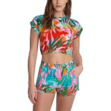 Juicy Couture Printed Roll Cuff Top