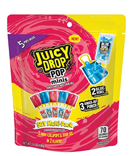 Juicy Drop Pop Mini Sweet Lollipops & Sour Liquid Variety Pack, 12 Count