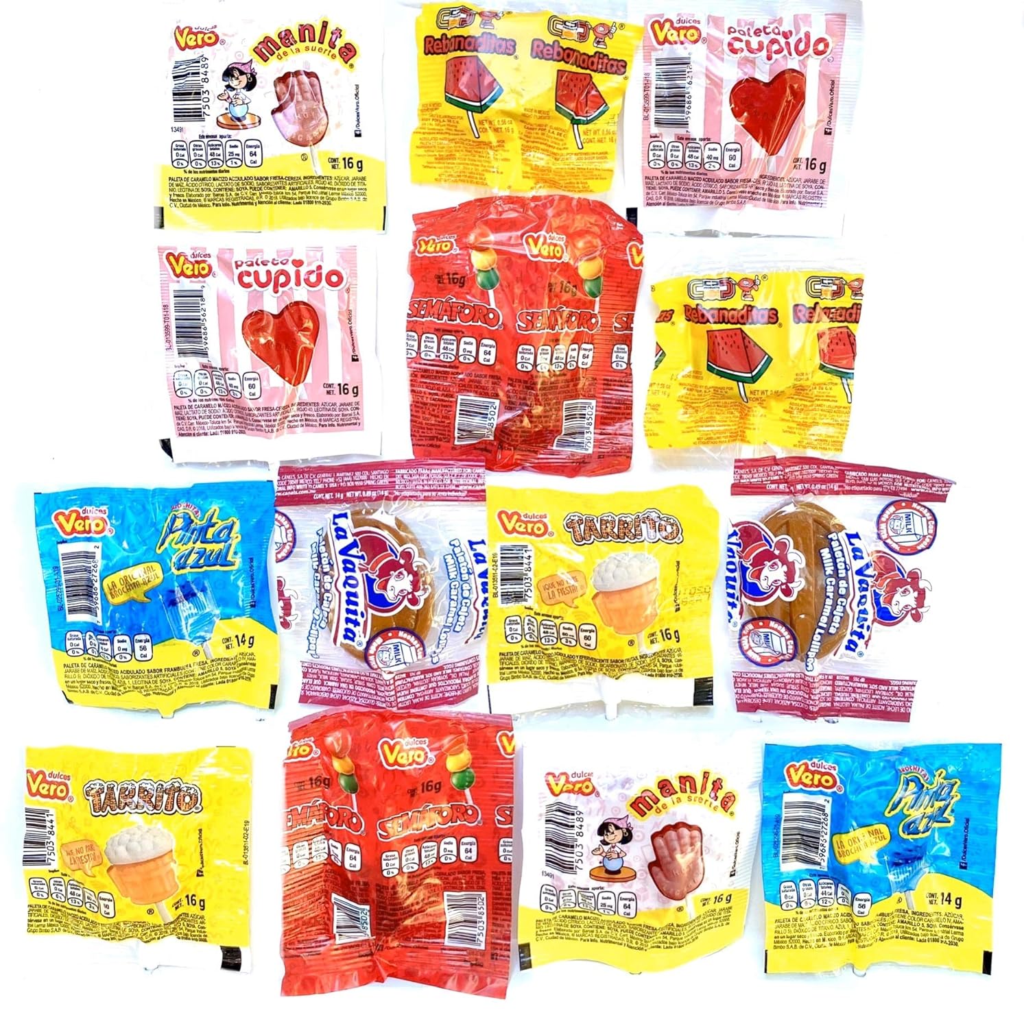  Just One More Thing Ultimate Mexican Candy Premium Lollipop Assortment Pack Sweet Flavors Edition (14 Count) Variety of Sweet Treats For Everyone Vero Lollipops Dulces Mexicanos Paletas by Just One Mo