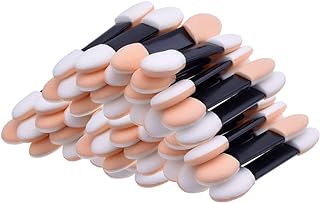 KINGMAS 100 Pack Disposable Double Ended Sponge EyeShadow Brushes Oval Applicator Makeup Tools