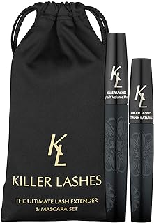 KL KILLER LASHES Killer Lashes Mascara Black and Ultimate Fiber Lash Extender for Fuller Longer Lashes