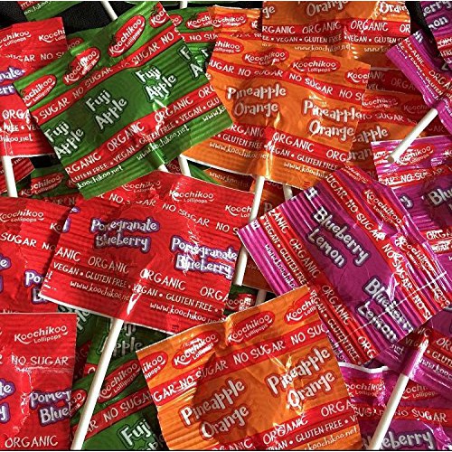  Koochikoo Sugar Free Organic Lollipop Pouch, 10 Count ( Pack - 1 )