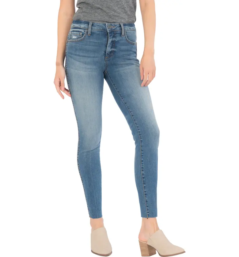 KUT from the Kloth Donna Fab Ab High Waist Raw Hem Ankle Skinny Jeans_STUDIOUS