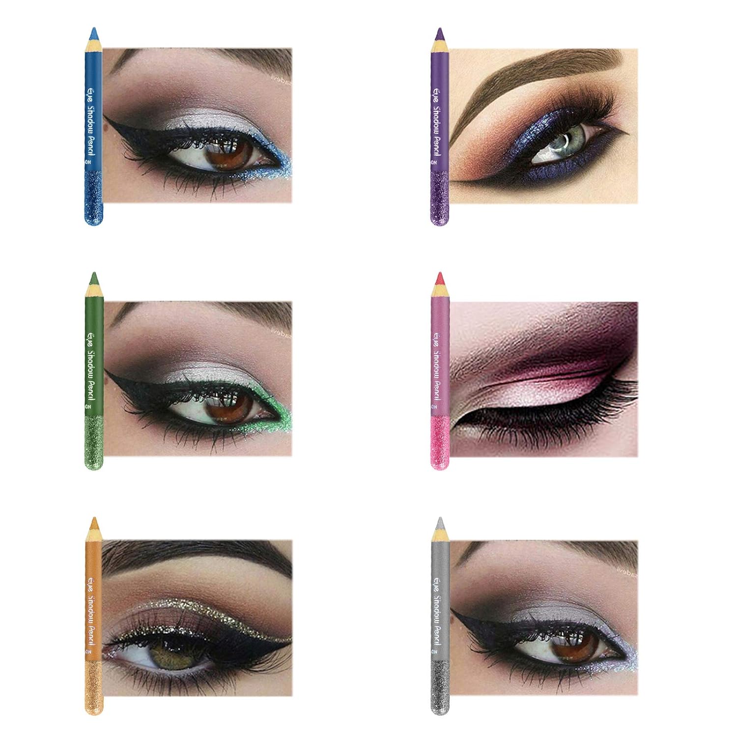  KYDA Ownest 12 Colors Glitter Eyeshadow Set,Shimmer Eyeshadow Pencil Pearl Eyeshadow Stick Colorful Eye Shadow Pen,Long Lasting Professional Eyeshadow Makeup for Women