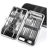 Keeswin Nail Clippers Set 18PCS Manicure Set Manicure & Pedicure Tools Professional Nails Includes Scissor Tweezer Knife Ear Pick Cuticle Remover Tools - Nail Care Tools with Travel Case (