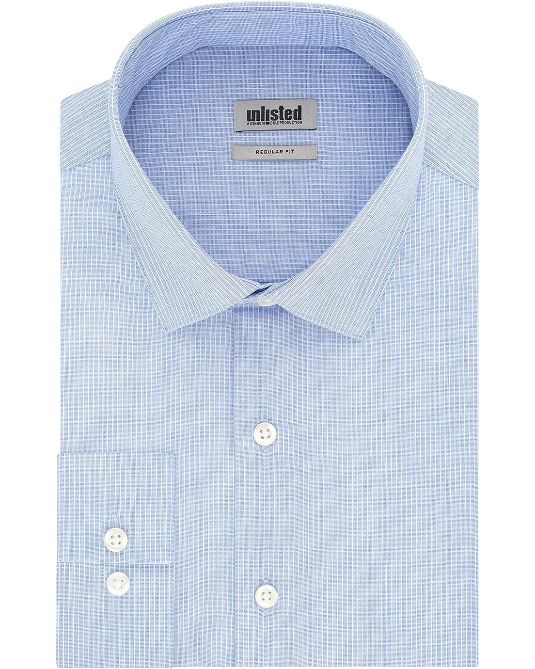 Unlisted by Kenneth Cole Mens Dress Shirt Regular Fit Checks and Stripes (Patterned)