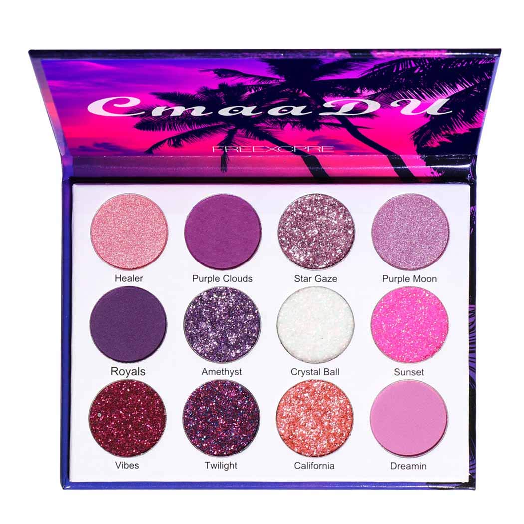 Kilshye Matte Glitter Eyeshadow Palette Set Blend 12 Color High Pigmented Eye Shadow Makeup Shinny Purple Colorful Cosmetics Eyeshadows Valentines Day Present for Women and Girls