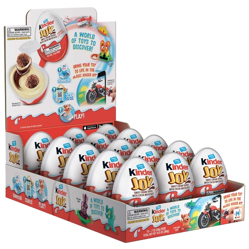  Kinder Joy Eggs, 15 Count Individually Wrapped Chocolate Candy Easter Eggs With Toys Inside, Perfect Easter Basket Stuffers for Kids, 10.5 Oz, Packaging May Vary