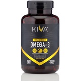Kiva Omega 3 Fish Oil (180 Softgels), Triple Strength, High EPA, DHA - No Fishy Burps, Superior Triglyceride Form, Non-GMO, Heavy Metal and PCBs Tested