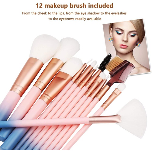  LADES Makeup Brush Sets - 12 Pcs Makeup Brushes for Foundation Eyeshadow Eyebrow Eyeliner Blush Powder Concealer Contour