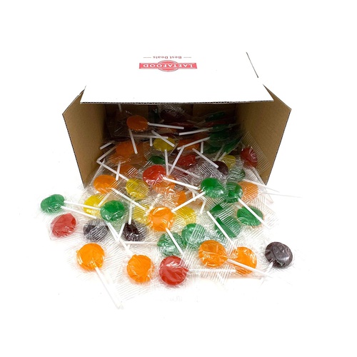  LaetaFood Lollipops Assorted Fruit Flavor Hard Candy Suckers, 80 Count (2 Pound Box)
