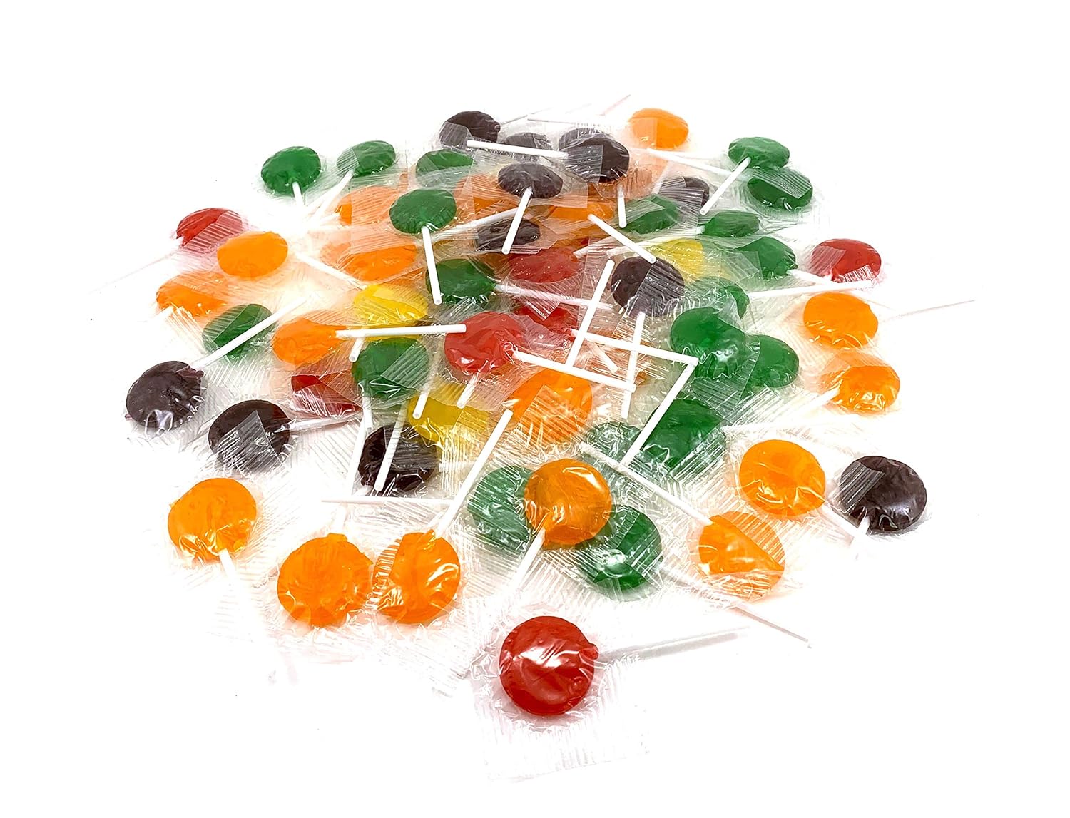  LaetaFood Lollipops Assorted Fruit Flavor Hard Candy Suckers, 80 Count (2 Pound Box)