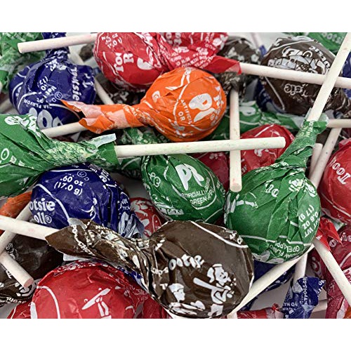  LaetaFood Tootsie Roll Fruit Chew Lollipops, Original Flavors Pops Candy - 2.2 Pound Pack - 55 Count