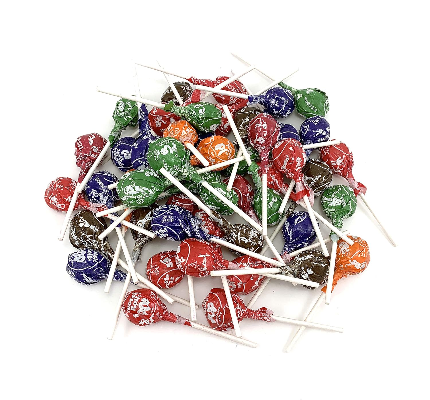  LaetaFood Tootsie Roll Fruit Chew Lollipops, Original Flavors Pops Candy - 2.2 Pound Pack - 55 Count