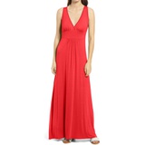 Loveappella Solid Maxi Dress_RED LIPSTICK