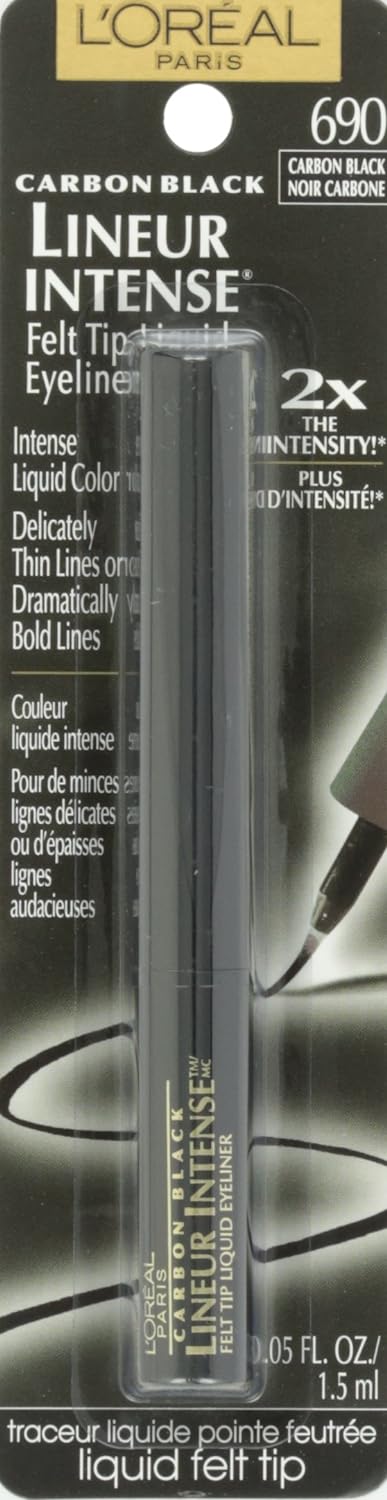  LOreal Paris Lineur Intense Felt Tip Liquid Eyeliner, Carbon Black, 0.05 fl; oz.