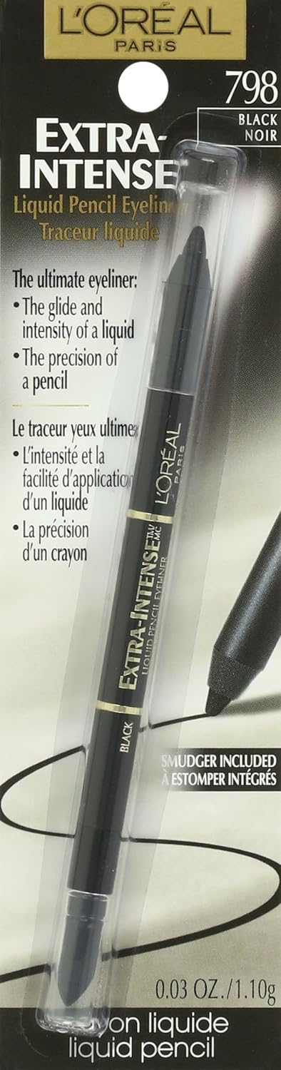  LOreal Paris Extra-Intense Pencil Eyeliner, Black, 0.03 oz. (Packaging May Vary)