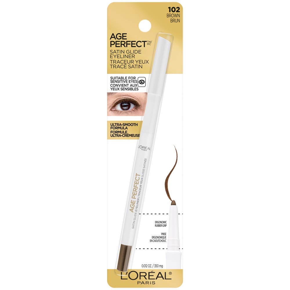  LOreal Paris Age Perfect Satin Glide Eyeliner with Mineral Pigments, Brown