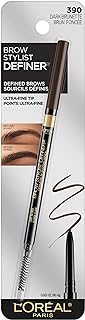 LOreal Paris Makeup Brow Stylist Definer Waterproof Eyebrow Pencil, Ultra-Fine Mechanical Pencil, Draws Tiny Brow Hairs and Fills in Sparse Areas and Gaps, Dark Brunette, 0.003 Oun