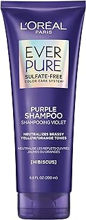 LOreal Paris Hair Care EverPure Sulfate Free Brass Toning Purple Shampoo for Blonde, Bleached, Silver, or Brown Highlighted Hair, 6.8 Fl. Oz (Packaging May Vary)