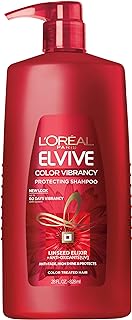 LOreal Paris Elvive Color Vibrancy Protecting Shampoo, for Color Treated Hair, Shampoo with Linseed Elixir and Anti-Oxidants, for Anti-Fade, High Shine, and Color Protection, 28 Fl