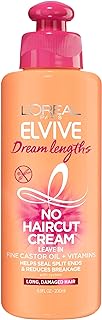 L'Oreal Paris L’Oreal Paris Elvive Dream Lengths No Haircut Cream Leave in Conditioner With Fine Castor Oil & Vitamins B3 & B5 for Long, Damaged Hair, Helps Seal Split Ends & Reduces Breakage Wi