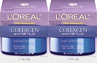 Collagen Face Moisturizer by LOreal Paris Skin Care I Day and Night Cream I Anti-Aging Face Cream to Smooth Wrinkles I Non-Greasy I 1.7 Ounce (Pack of 2)