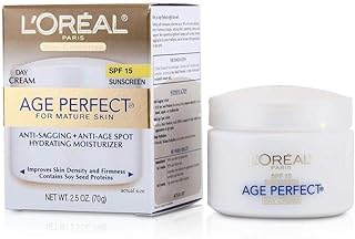 LOreal Paris Skincare Age Perfect Anti-Aging Day Cream Face Moisturizer With Soy Seed Proteins and SPF 15 Sunscreen for Sagging Skin and Age Spots, Evens Tone and Hydrates Deeply,