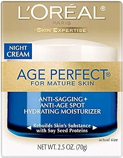 LOreal Paris Skin Care Age Perfect Night Cream, Anti-Aging Face Moisturizer With Soy Seed Proteins, 2.5 Oz