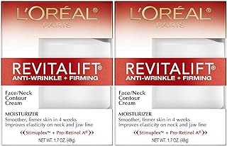 LOreal Paris RevitaLift Anti-Wrinkle + Firming Face & Neck Contour Cream, 1.7 Fluid Ounce (Pack of 2)