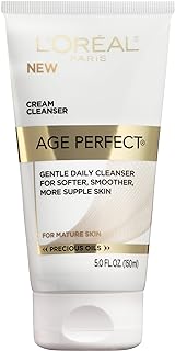 LOreal Paris Skincare Age Perfect Cream Cleanser, Gentle Daily Cleanser for Softer and Smoother Skin, Makeup Remover, Face Wash for All Skin Types, 5 fl. oz