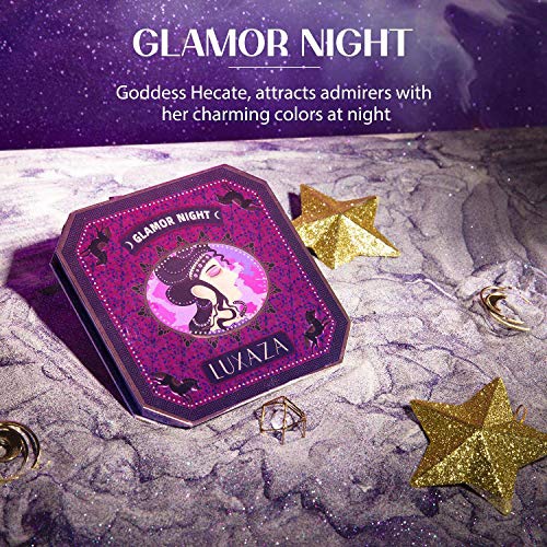  LUXAZA Purple Eyeshadow Palette 12 Colors Matte & Shimmer & Glitter with Eyeliner & Brushes,Coordinated & High Pigmented Professional Makeup pallet - Purple