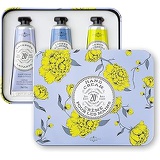 La Chatelaine Deluxe Hand Cream Lavender Trio, Set of 3 x 1 Oz: Plant-Based, Made in France with 20% Organic Shea Butter & Argan Oil, featuring Lychee Bilberry, & Lemon Verbena, La
