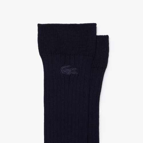 라코스테 Lacoste Mens Ribbed Cotton Blend Socks