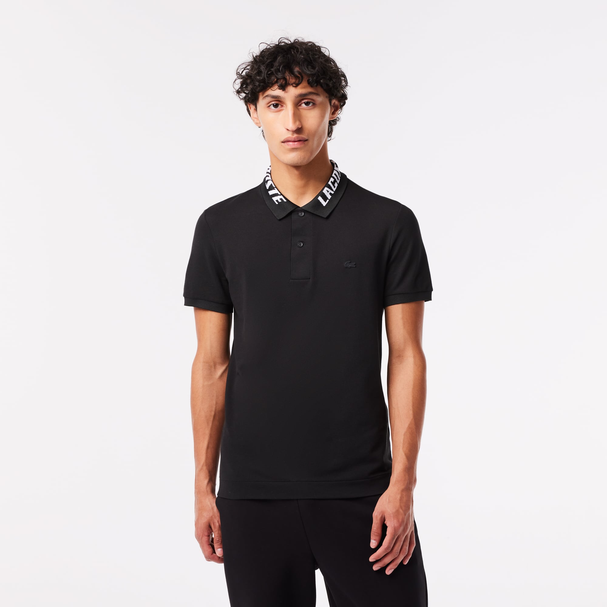 Lacoste Mens Branded Slim Fit Stretch Pique Polo