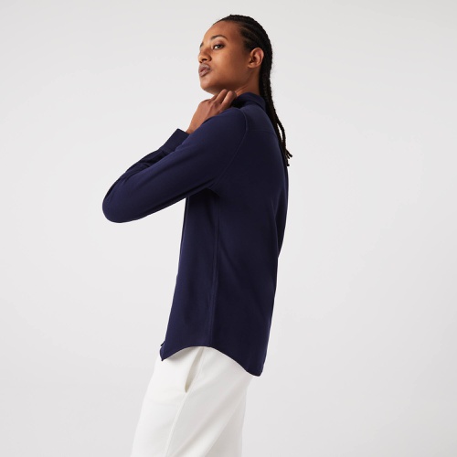 라코스테 Lacoste Womens French Collar Cotton Pique Shirt