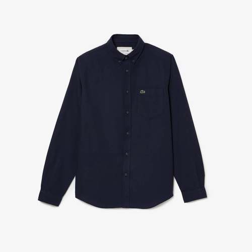 라코스테 Lacoste Menu2019s Buttoned Collar Oxford Cotton Shirt