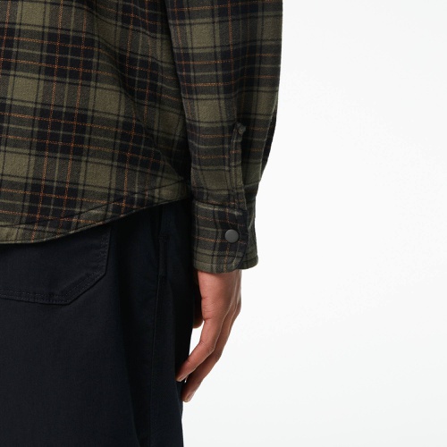 라코스테 Lacoste Mens Reversible Cotton Flannel Overshirt