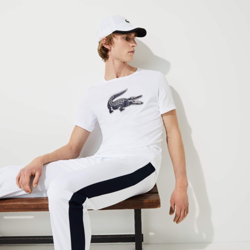 라코스테 Lacoste Mens SPORT 3D Print Crocodile Breathable Jersey T-Shirt