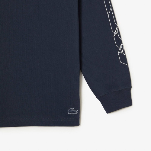 라코스테 Lacoste Menu2019s Loose Fit Cotton Jersey Long Sleeve T-Shirt