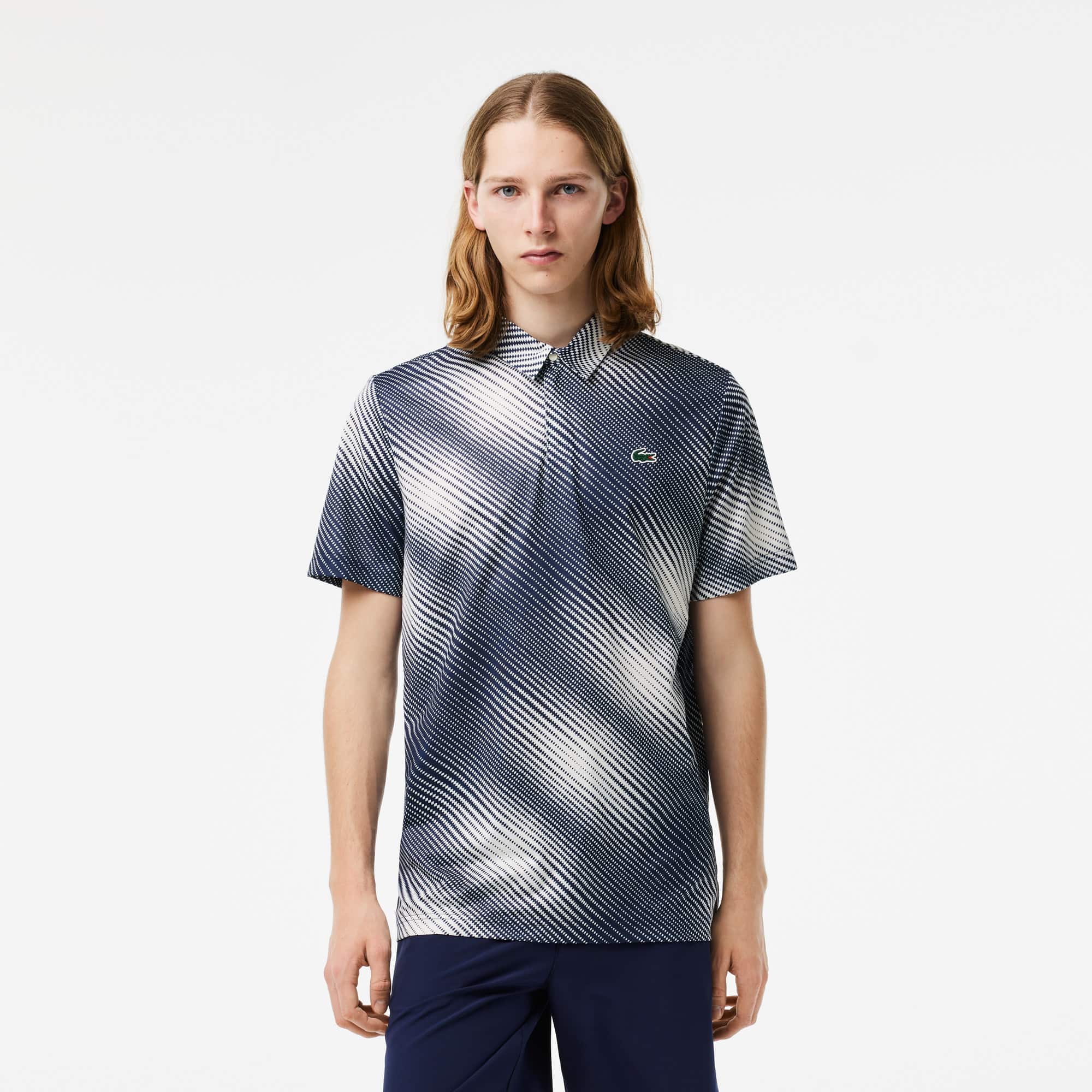 Lacoste Menu2019s Golf Printed Recycled Polyester Polo