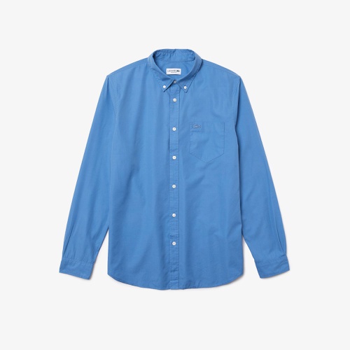 라코스테 Lacoste Menu2019s Regular Fit Cotton Blend Poplin Shirt