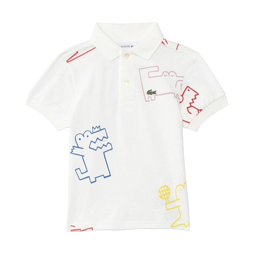 라코스테 Lacoste Kids Short Sleeve Aop Tennis Play Croc Polo Shirt (Little Kid/Toddler/Big Kid)