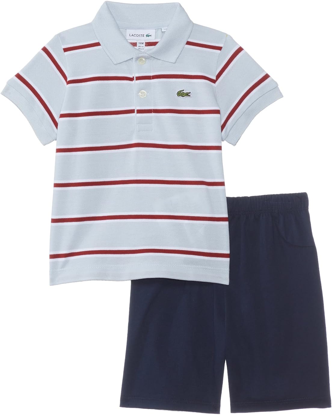 라코스테 Lacoste Kids Short Sleeve Polo with Shorts Giftset (Toddler)