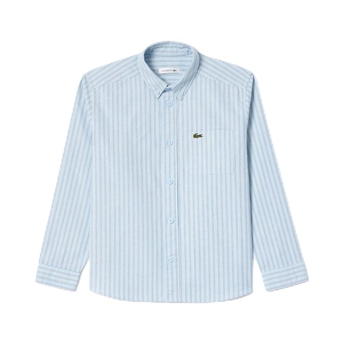 라코스테 Lacoste Kids Long Sleeve Two Toned Oxford Collared Button Down Shirt (Little Kid/Big Kid)