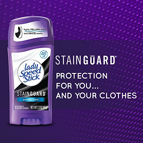  Lady Speed Stick Stainguard Underarm Antiperspirant Deodorant for Women, Powder Fresh - 2.3 ounce (6 Pack)