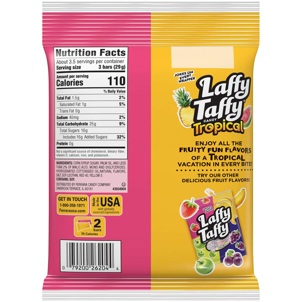  Laffy Taffy Tropical Guava and Pineapple Candy, 3.5 Ounce, 12 Count