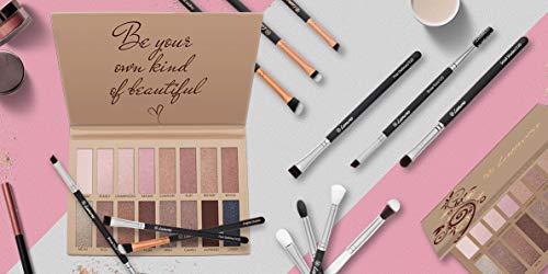  Lamora Best Pro Eyeshadow Palette Makeup - Matte Shimmer 16 Colors - Highly Pigmented - Professional Nudes Warm Natural Bronze Neutral Smoky Cosmetic Eye Shadows