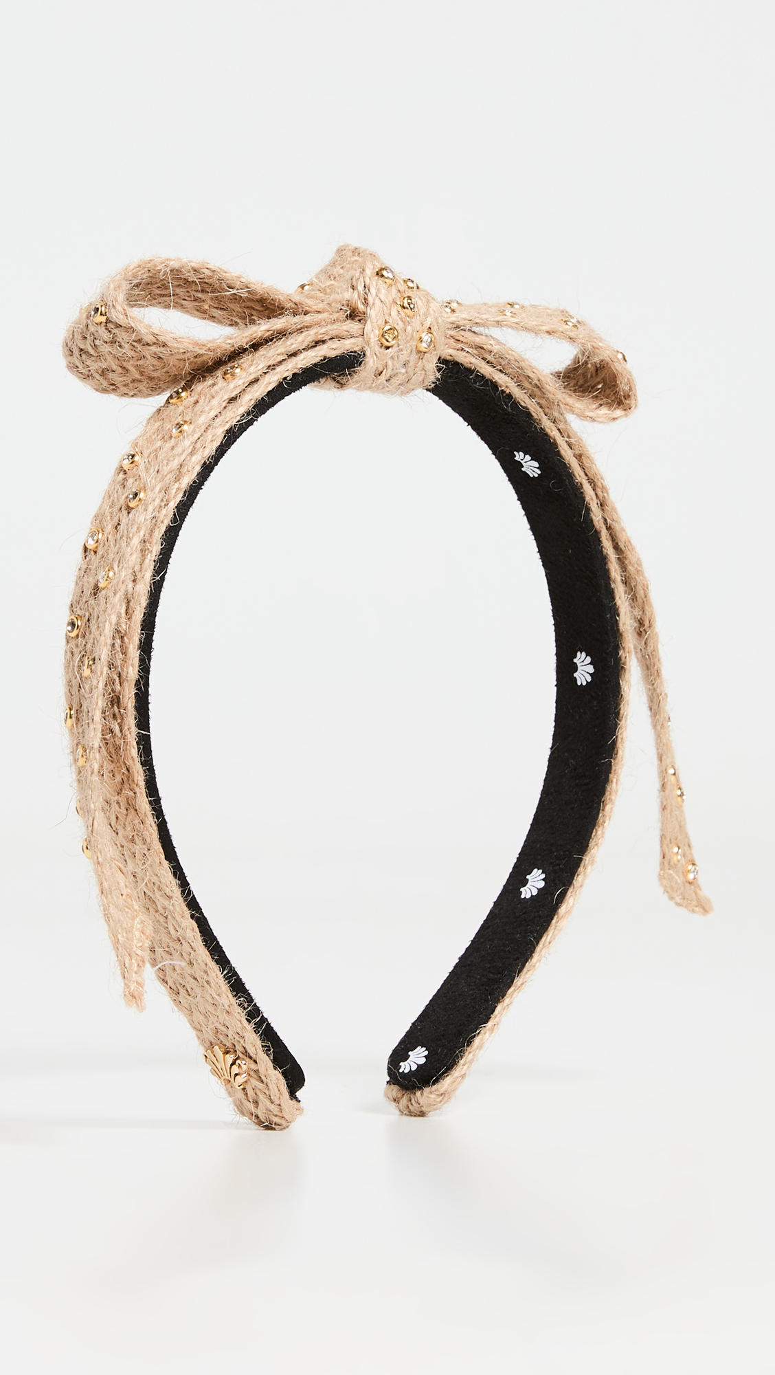 Lele Sadoughi Embellished Bardot Slim Ribbon Headband