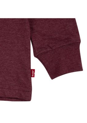 리바이스 Boys 4-7 Long Sleeve Checkered Logo T-Shirt